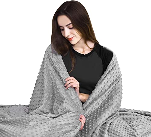 FUTADA Duvet Cover for Weighted Blanket 60” x 80” , Premium Super Soft Minky Dot, Fit for Queen Size Heavy Blanket, Zipper Minky Microfiber Covers, Removable Duvet Cover Only