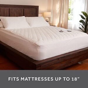 Sunbeam Restful Quilted Water Resistant Heated Mattress Pad - King