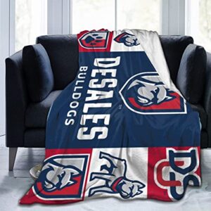 desales university logo fleece blanket, very soft microfiber flannel blanket for couch warm and cozy for all seasons