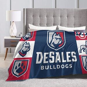 DeSales University Logo Fleece Blanket, Very Soft Microfiber Flannel Blanket for Couch Warm and Cozy for All Seasons