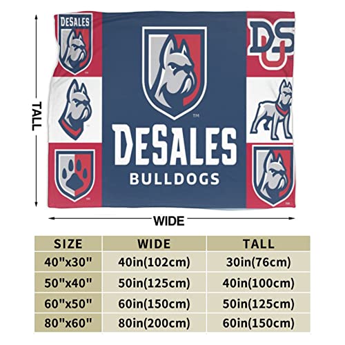 DeSales University Logo Fleece Blanket, Very Soft Microfiber Flannel Blanket for Couch Warm and Cozy for All Seasons