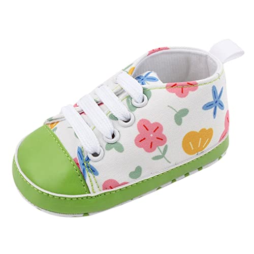 Lykmera Infant Toddler Shoes Sneaker Bow Glitter Sequins Non Slip Breathable Princess Shoes Baby Girls Sports Walking Shoes (Green, 0 Months)