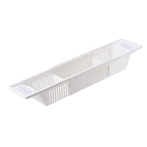 liuyunqi bathtub caddy tray plastic basket shelf rack bath organizer multifunction bathroom retractable storage