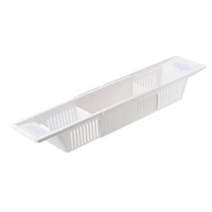 LIUYUNQI Bathtub Caddy Tray Plastic Basket Shelf Rack Bath Organizer Multifunction Bathroom Retractable Storage