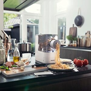 Philips Compact Pasta and Noodle Maker with 3 Interchangeable Pasta Shape Plates - White - HR2370/05