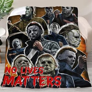 luxury michael halloween myers throw blanket, fleece halloween blankets and throws for all seasons, wearable air conditioned blanket 40"x50"