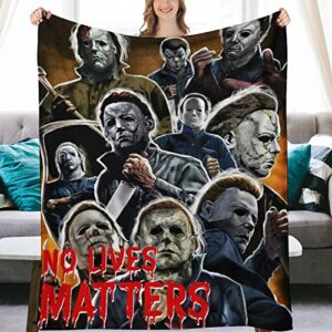 Luxury Michael Halloween Myers Throw Blanket, Fleece Halloween Blankets and Throws for All Seasons, Wearable Air Conditioned Blanket 40"x50"