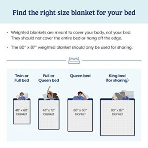 Bare Home 17lb (60" x 80") Weighted Blanket with Cover for Adults - All-Natural 100% Cotton - Improved Heavy Blanket with Premium Glass Beads (Dark Blue, 60"x80")