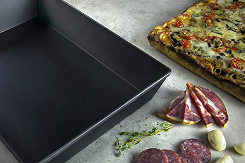 LloydPans Kitchenware 10 by 14 Inch Detroit Style Pizza Pan USA Made Hard-Anodized