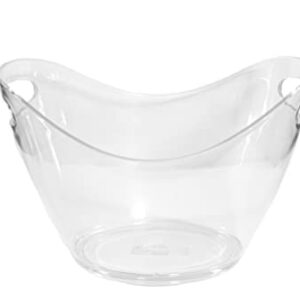 Globull Large Ice Bucket for Cocktail Bar | Mimosa Bar Supplies Ice Tub Champagne Bucket | Ice Buckets for parties | Wine chiller beverage Tub | Clear Ice Bucket for Freezer | Holds 4 Wine bottles 8L