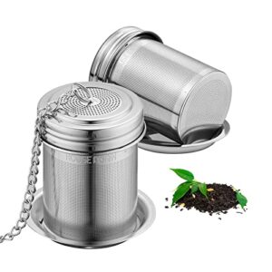 house again 2 pack tea infuser, extra fine mesh tea infusers for loose tea, 18/8 stainless steel tea strainer with extended chain hook, tea steeper for brew tea, spices & seasonings