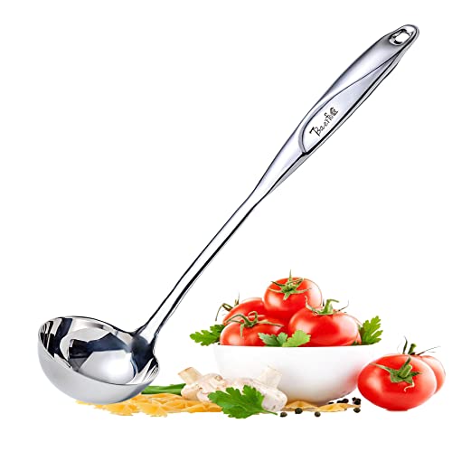 BAERFO High Grade Kitchen Ladle, Soup Ladle,Cooking Ladle for Soup,Heat-proof Design of Hollow Handle,Stainless Steel Ladle for Cooking（4ouce/13.5 Inch)