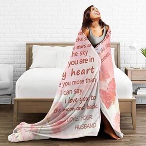 CHUSHYAR Mothers Day Birthday Gifts for Wife,Gifts for Wife for Her,Wife Gifts from Husband,Best Wife Gifts, Fuzzy& Soft Wife Throw Blanket 60" x 50"