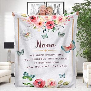 yraqlvu nana gifts throw blanket from granddaughter to my grandma happy birthday gifts ultra-soft flannel blankets for couch lightweight travel blanket for women 50"x60"
