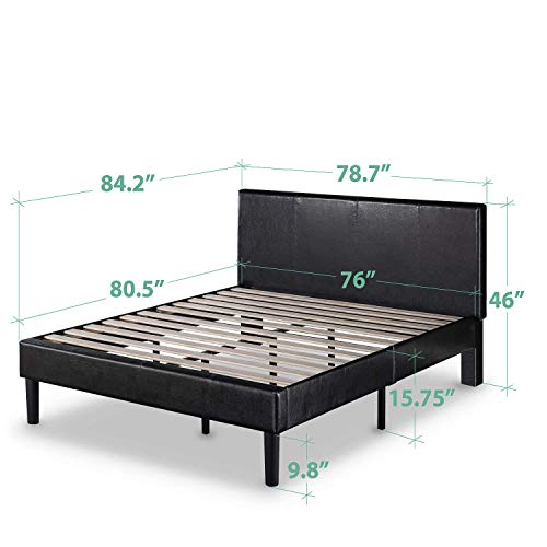 Zinus Gerard Platform, Queen, Espresso & Green Tea 12-inch Memory Foam Mattress, Queen