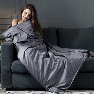 decosy removable duvet cover for weighted blanket 丨 100% cotton duvet cover 丨 machine-washable cover for heavy blanket 丨 48"x72", dark gray