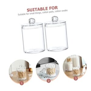 Holibanna 2pcs Box Cotton Ball Storage Box Cotton Round Holder Makeup Organizer Box Jewelery Organzer Bathroom Organizers Jar Sundries Storage Box Desktop Organizer Storage Case Ps Set