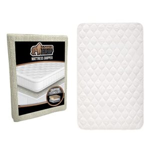 gorilla grip mattress grip pad and incontinence pad, mattress gripper size twin, incontinence pad size 52x44 in white, 2 item bundle