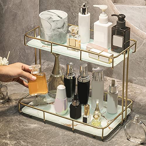 ＫＬＫＣＭＳ 2-Tier Standing Rack Cosmetic Organizer Holder Makeup Holder for Bathroom -