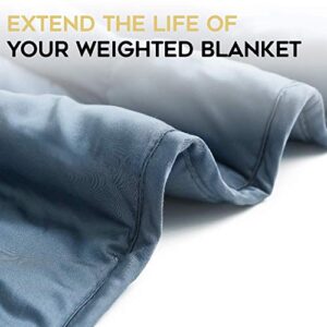 YnM Weighted Blanket with Bamboo Duvet Bundle (48''x72'' 20lbs), Suit for One Person(~190lb) Use on Twin/Full Bed | Blue Grey