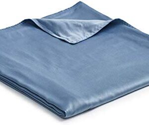 YnM Weighted Blanket with Bamboo Duvet Bundle (48''x72'' 20lbs), Suit for One Person(~190lb) Use on Twin/Full Bed | Blue Grey