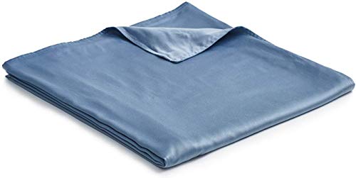 YnM Weighted Blanket with Bamboo Duvet Bundle (48''x72'' 20lbs), Suit for One Person(~190lb) Use on Twin/Full Bed | Blue Grey