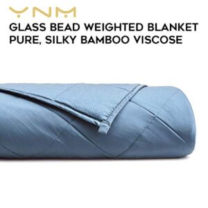 YnM Weighted Blanket with Bamboo Duvet Bundle (48''x72'' 20lbs), Suit for One Person(~190lb) Use on Twin/Full Bed | Blue Grey