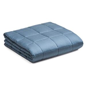 YnM Weighted Blanket with Bamboo Duvet Bundle (48''x72'' 20lbs), Suit for One Person(~190lb) Use on Twin/Full Bed | Blue Grey