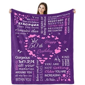 50th birthday gifts for women blanket 50"x60", 1973 birthday gifts for women, 50th birthday gifts ideas throw blanket, 50 year old birthday gift ideas, 50th birthday gifts for sister her wife mom