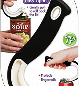 Easy Open Ring Pull Can Opener 1 Pack. Durable Non Slip Rubber Grip Makes Opening Aluminum Container Tabs Simple. Perfect for Protecting Nails and Folks with Joint Pain or Arthritis