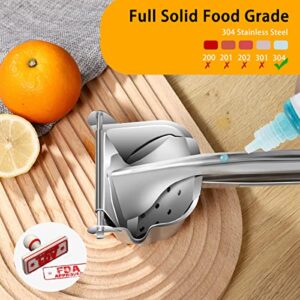 Lemon Squeezer Juicer Stainless Steel - Lime Citrus Orange Squeezer Juicer- Juicer Hand Press - Manual Juicer - Professional Fruit Juicer - Premium Quality Heavy Duty - Easy to Clean (Juicer+1+50)
