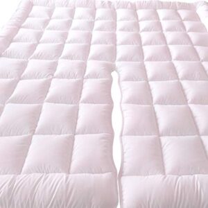 royal tradition 2 inch plush 100 percent microfiber top split california king down alternative mattress pad/topper