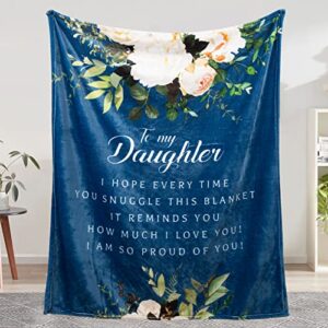 valentines day gifts for daughters, birthday gifts for daughter, daughter gifts from mom, gifts for daughter, adult daughter gifts from dad, father daughter gifts, soft throw blanket 60"x50", blue