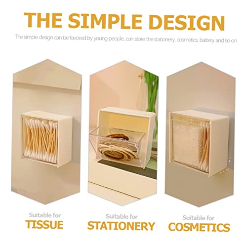 FOMIYES Box Desktop Storage Box Desktop Stand Cotton Pad Container Cotton Pad Dispenser Cotton Balls Swab Holder Cosmetic Pads Container Wall- Mounted Cotton Pad Holder Cotton Pad Box