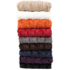 Cheer Collection Faux Fur Blanket, Luxurious Blanket for Couch, Throw Blanket, 60" x 50" inches, Grey