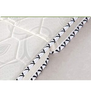 Tatami Tri-fold Mattress, Thick 3e Coconut Palm Mattress Pad Orthopedic Coir Sleeping Mat Firm Feel Quiet Guest Bed Floor Mat-White 150x200cm(59x79inch)