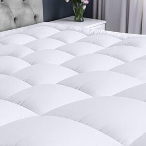 Utopia Bedding 1 Full Size Quilted Fitted Premium Mattress Pad with 2 Pack Queen Size Bed Pillows for Sleeping (White)