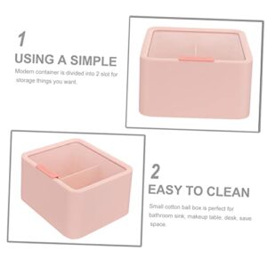 FOMIYES 2 Cotton Swab Plastic Box Organizing Box Cotton Swabs for Makeup Cotton Pad Dispenser Cosmetic Cottons Box Bathroom Storage Container Cotton Swab Storage Bottles Storage Case Pink