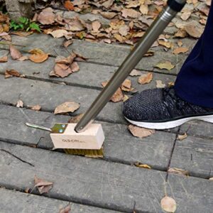 Moss Removal Deck Crevice Tool- Grout Brush Cleaner Wire Brush with Scraper, Decking Cleaner Remover for Cracks. Paver Cleaning for Bricks, Flagstone, Concrete, Pavements,Hoe