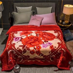 yllwh sofa cover blanket soft warm thick bedspread rugs vintage blooming flowers printed fleece sheet blanket (color : d, size : 180x220cm)