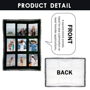 MAIKESUB Sublimation Blank Blanket 45.3 x 33.8 Inches Custom Personalised Photo 9 Panel Gifts for Family and Friends on Christmas Wedding Mothers Day Father Day