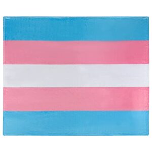 transgender pride throw blanket, trans pride flag blanket, super-soft extra-large transgender flag blanket (50 in x 60 in) warm and cozy throw for bed, couch or sofa, transgender gifts, lgbtqia+ ally