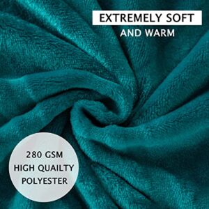 HT&PJ Throw Blanket Super Soft Cozy Lightweight Flannel Fleece Blankets for Bed, Sofa, Couch, Living Room All Seasons - Teal, 50x60in