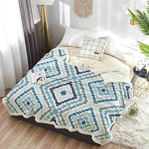 SBYLG Bohemian Geometry Printed Fleece Blanket for Beds Sherpa Throw Blanket Adults Kids for Sofa Bed Cover Soft Throw Blanket (Color : D, Size : 100X125CM)