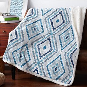 sbylg bohemian geometry printed fleece blanket for beds sherpa throw blanket adults kids for sofa bed cover soft throw blanket (color : d, size : 100x125cm)