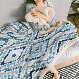 SBYLG Bohemian Geometry Printed Fleece Blanket for Beds Sherpa Throw Blanket Adults Kids for Sofa Bed Cover Soft Throw Blanket (Color : D, Size : 100X125CM)