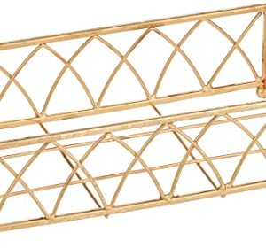 Boston International Arch Design Guest Towel Napkin Holder Caddy, 9 x 5.25-Inches, Gold Leaf