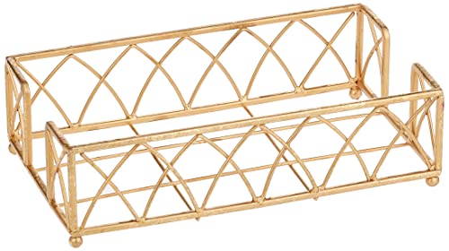 Boston International Arch Design Guest Towel Napkin Holder Caddy, 9 x 5.25-Inches, Gold Leaf