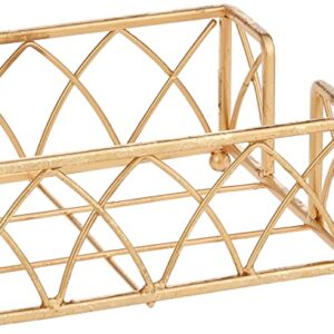 Boston International Arch Design Guest Towel Napkin Holder Caddy, 9 x 5.25-Inches, Gold Leaf