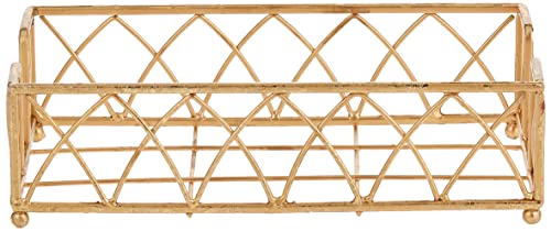 Boston International Arch Design Guest Towel Napkin Holder Caddy, 9 x 5.25-Inches, Gold Leaf